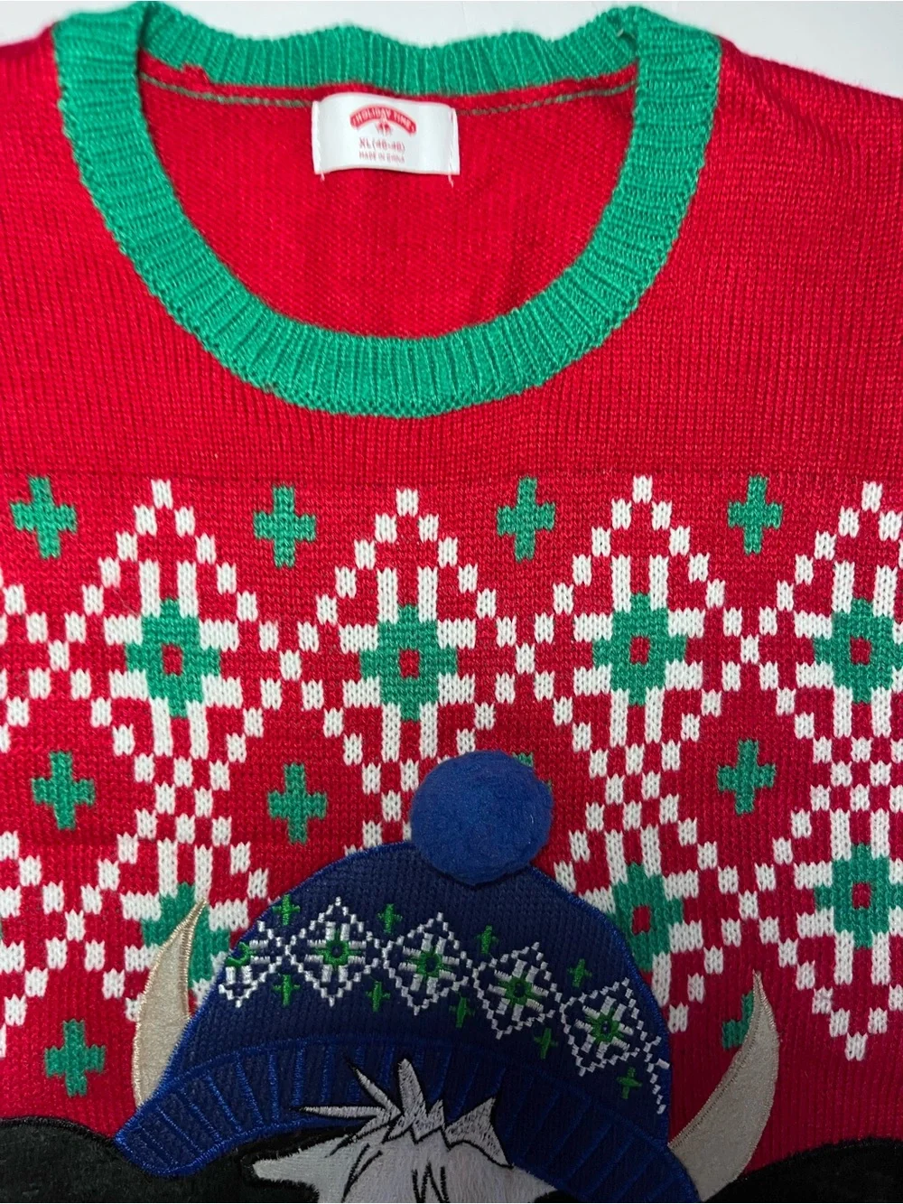 Festive Cow Ugly Christmas Sweater Mens XL ~ Holiday